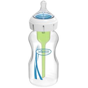 Dr Brown's 9oz/270mL Wide-Neck Specialty Feeding System Bottle/Level 1, WB91100-MED