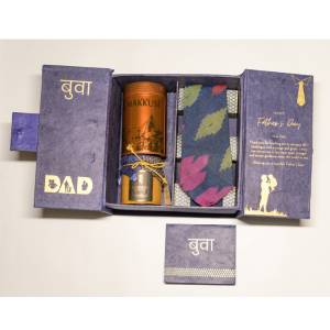 Makkusé Small Father’s Day Gift Box - with Handwoaven Dhaka Tie (Regular)