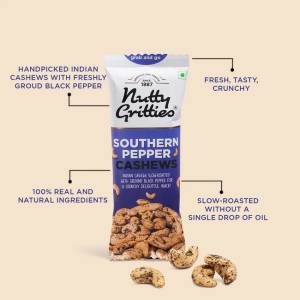 Nutty Gritties Southern Pepper Cashews 40Gm