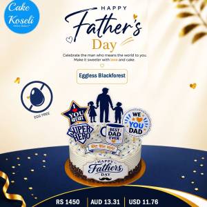 Cake Koseli Father's Day Eggless Blackforest Cake 1Pound