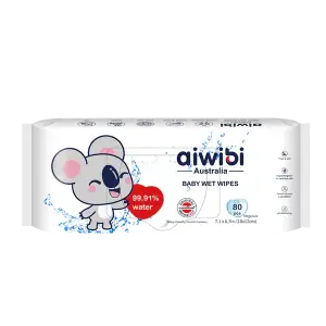 Aiwibi Australia 99.91% Pure Water D-Panthenol Wipes 80pcs (Pack Of 3)