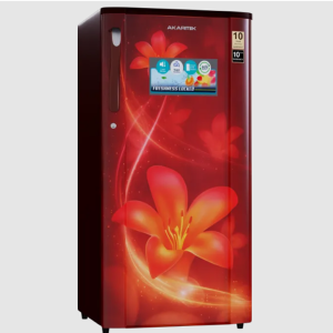 Akaritek 200 Litre Single Door Red Floral Refrigerator AK-RS200RE