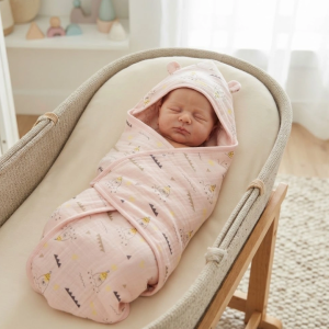Hooded Swaddle Blanket For new Born Baby